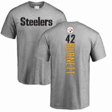 Nike Pittsburgh Steelers #42 Morgan Burnett Ash Backer T-Shirt