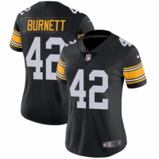 Women's Nike Pittsburgh Steelers #42 Morgan Burnett Black Alternate Vapor Untouchable Limited Player NFL Jersey