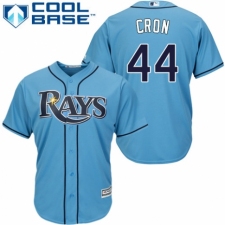 Youth Majestic Tampa Bay Rays #44 C. J. Cron Authentic Light Blue Alternate 2 Cool Base MLB Jersey