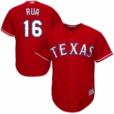 Men's Majestic Texas Rangers #16 Ryan Rua Replica Red Alternate Cool Base MLB Jersey