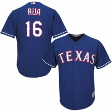 Men's Majestic Texas Rangers #16 Ryan Rua Replica Royal Blue Alternate 2 Cool Base MLB Jersey