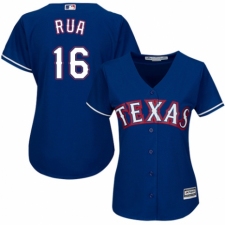 Women's Majestic Texas Rangers #16 Ryan Rua Authentic Royal Blue Alternate 2 Cool Base MLB Jersey