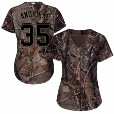 Women's Majestic Tampa Bay Rays #35 Matt Andriese Authentic Camo Realtree Collection Flex Base MLB Jersey