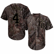 Men's Majestic Tampa Bay Rays #4 Blake Snell Authentic Camo Realtree Collection Flex Base MLB Jersey