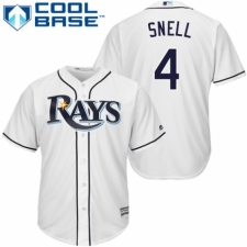 Men's Majestic Tampa Bay Rays #4 Blake Snell Replica White Home Cool Base MLB Jersey