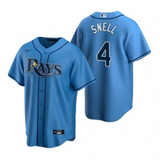 Men's Nike Tampa Bay Rays #4 Blake Snell Light Blue Alternate Stitched Baseball Jersey