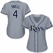 Women's Majestic Tampa Bay Rays #4 Blake Snell Authentic Grey Road Cool Base MLB Jersey