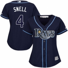 Women's Majestic Tampa Bay Rays #4 Blake Snell Authentic Navy Blue Alternate Cool Base MLB Jersey