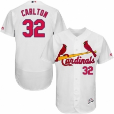 Men's Majestic St. Louis Cardinals #32 Steve Carlton White Home Flex Base Authentic Collection MLB Jersey