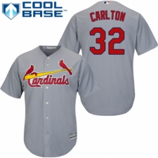 Youth Majestic St. Louis Cardinals #32 Steve Carlton Replica Grey Road Cool Base MLB Jersey