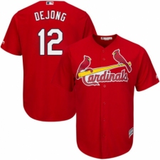 Youth Majestic St. Louis Cardinals #12 Paul DeJong Replica Red Alternate Cool Base MLB Jersey