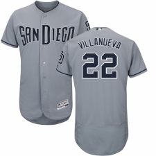Men's Majestic San Diego Padres #22 Christian Villanueva Authentic Grey Road Cool Base MLB Jersey
