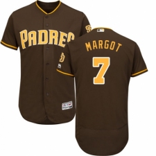 Men's Majestic San Diego Padres #7 Manuel Margot Brown Alternate Flex Base Authentic Collection MLB Jersey