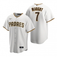 Men's Nike San Diego Padres #7 Manuel Margot White Brown Home Stitched Baseball Jersey