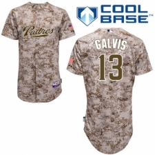 Men's Majestic San Diego Padres #13 Freddy Galvis Authentic Camo Alternate 2 Cool Base MLB Jersey