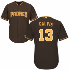 Men's Majestic San Diego Padres #13 Freddy Galvis Replica Brown Alternate Cool Base MLB Jersey