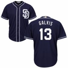 Men's Majestic San Diego Padres #13 Freddy Galvis Replica Navy Blue Alternate 1 Cool Base MLB Jersey
