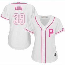 Women's Majestic Pittsburgh Pirates #39 Chad Kuhl Authentic White Fashion Cool Base MLB Jersey