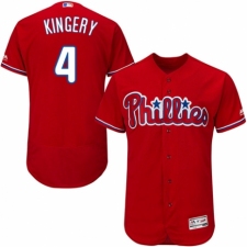 Men's Majestic Philadelphia Phillies #4 Scott Kingery Red Alternate Flex Base Authentic Collection MLB Jersey