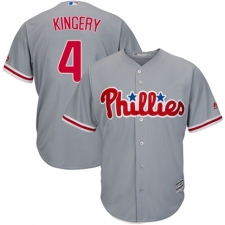 Men's Majestic Philadelphia Phillies #4 Scott Kingery Replica Grey Road Cool Base MLB Jersey