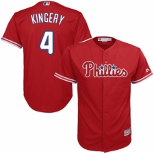 Men's Majestic Philadelphia Phillies #4 Scott Kingery Replica Red Alternate Cool Base MLB Jersey