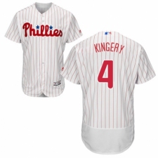 Men's Majestic Philadelphia Phillies #4 Scott Kingery White Home Flex Base Authentic Collection MLB Jersey