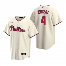 Men's Nike Philadelphia Phillies #4 Scott Kingery Cream Alternate Stitched Baseball Jersey
