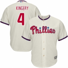 Youth Majestic Philadelphia Phillies #4 Scott Kingery Replica Cream Alternate Cool Base MLB Jersey