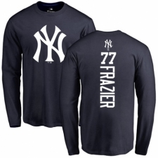 MLB Nike New York Yankees #77 Clint Frazier Navy Blue Backer Long Sleeve T-Shirt