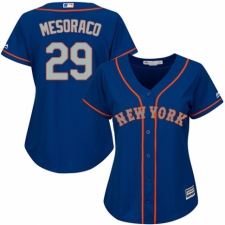 Women's Majestic New York Mets #29 Devin Mesoraco Authentic Royal Blue Alternate Road Cool Base MLB Jersey