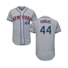 Men's New York Mets #44 Jason Vargas Grey Road Flex Base Authentic Collection Baseball Jersey