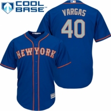 Youth Majestic New York Mets #40 Jason Vargas Authentic Royal Blue Alternate Road Cool Base MLB Jersey
