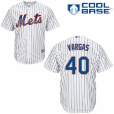 Youth Majestic New York Mets #40 Jason Vargas Authentic White Home Cool Base MLB Jersey
