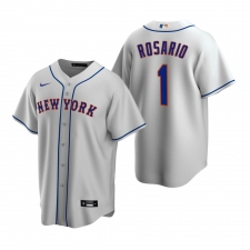 Men's Nike New York Mets #1 Amed Rosario Gray Road Stitched Baseball Jersey