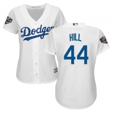 Women's Majestic Los Angeles Dodgers #44 Rich Hill Authentic White Home Cool Base 2018 World Series MLB Jersey