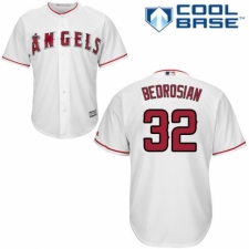 Men's Majestic Los Angeles Angels of Anaheim #32 Cam Bedrosian Replica White Home Cool Base MLB Jersey