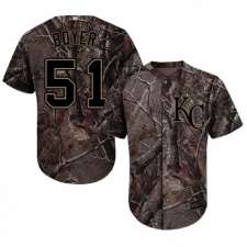 Youth Majestic Kansas City Royals #51 Blaine Boyer Authentic Camo Realtree Collection Flex Base MLB Jersey