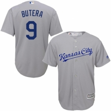 Youth Majestic Kansas City Royals #9 Drew Butera Authentic Grey Road Cool Base MLB Jersey