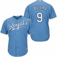 Youth Majestic Kansas City Royals #9 Drew Butera Authentic Light Blue Alternate 1 Cool Base MLB Jersey