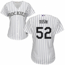 Women's Majestic Colorado Rockies #52 Chris Rusin Authentic White Home Cool Base MLB Jersey