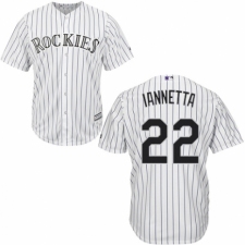 Youth Majestic Colorado Rockies #22 Chris Iannetta Authentic White Home Cool Base MLB Jersey