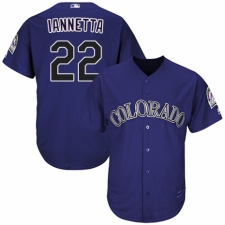 Youth Majestic Colorado Rockies #22 Chris Iannetta Replica Purple Alternate 1 Cool Base MLB Jersey