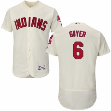Men's Majestic Cleveland Indians #6 Brandon Guyer Cream Alternate Flex Base Authentic Collection MLB Jersey