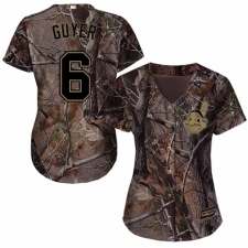 Women's Majestic Cleveland Indians #6 Brandon Guyer Authentic Camo Realtree Collection Flex Base MLB Jersey