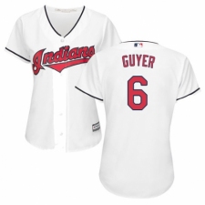 Women's Majestic Cleveland Indians #6 Brandon Guyer Authentic White Home Cool Base MLB Jersey
