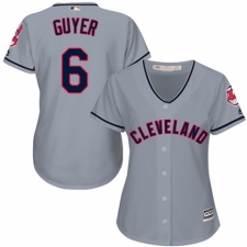 Women's Majestic Cleveland Indians #6 Brandon Guyer Replica Grey Road Cool Base MLB Jersey