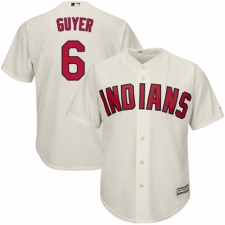 Youth Majestic Cleveland Indians #6 Brandon Guyer Authentic Cream Alternate 2 Cool Base MLB Jersey