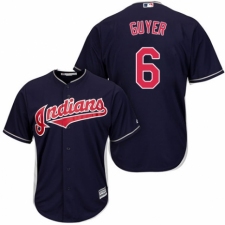 Youth Majestic Cleveland Indians #6 Brandon Guyer Authentic Navy Blue Alternate 1 Cool Base MLB Jersey