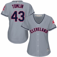 Women's Majestic Cleveland Indians #43 Josh Tomlin Authentic Grey Road Cool Base MLB Jersey