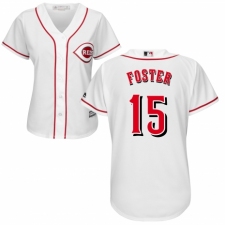 Women's Majestic Cincinnati Reds #15 George Foster Authentic White Home Cool Base MLB Jersey